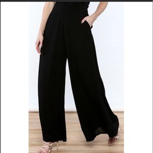 JACK by BB DAKOTA Wide Leg Crepe Pant Color-Black Size-Large NWT